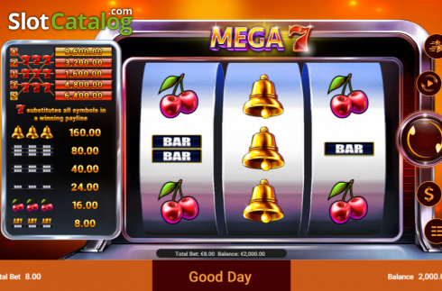 Οθόνη2. Mega 7 (Spadegaming) Κουλοχέρης