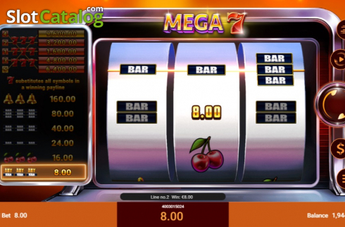 Οθόνη5. Mega 7 (Spadegaming) Κουλοχέρης