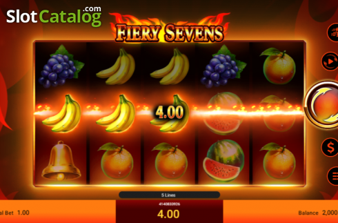 Οθόνη5. Fiery Sevens Κουλοχέρης