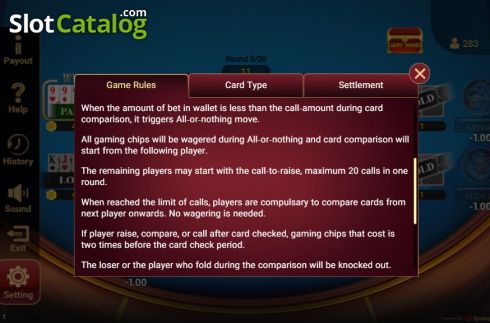 Οθόνη5. Win Three Cards Κουλοχέρης