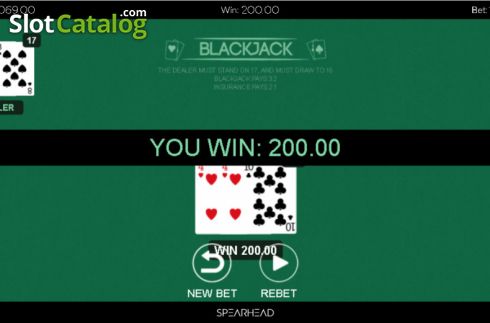 Οθόνη5. Blackjack (Spearhead Studios) Κουλοχέρης
