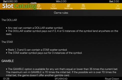 Οθόνη8. Royal Crown (Spearhead Studios) Κουλοχέρης