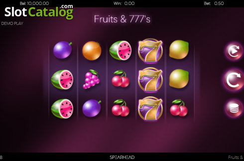 Οθόνη2. Fruits & 777's Slider Κουλοχέρης