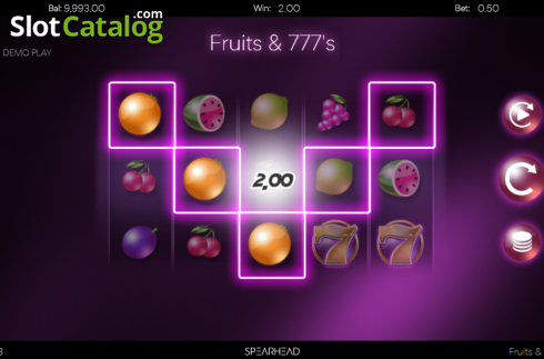 Οθόνη5. Fruits & 777's Slider Κουλοχέρης