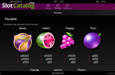 Οθόνη6. Fruits & 777's Slider Κουλοχέρης