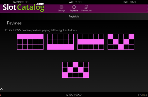 Οθόνη8. Fruits & 777's Slider Κουλοχέρης