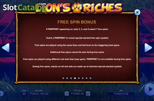 Οθόνη5. Lion's Riches Κουλοχέρης