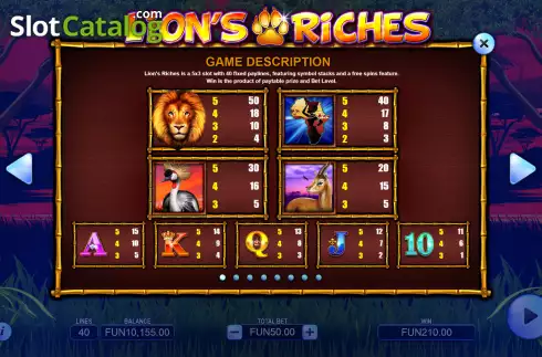 Οθόνη6. Lion's Riches Κουλοχέρης