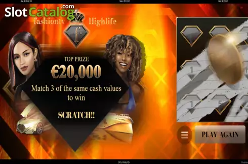 Οθόνη5. FashionTV Highlife Scratchcard Κουλοχέρης