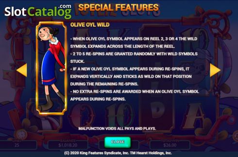 Οθόνη8. Popeye Slots Κουλοχέρης