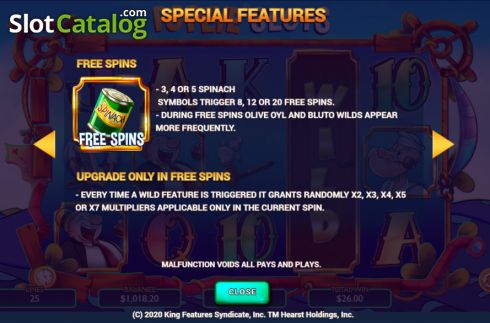 Οθόνη9. Popeye Slots Κουλοχέρης