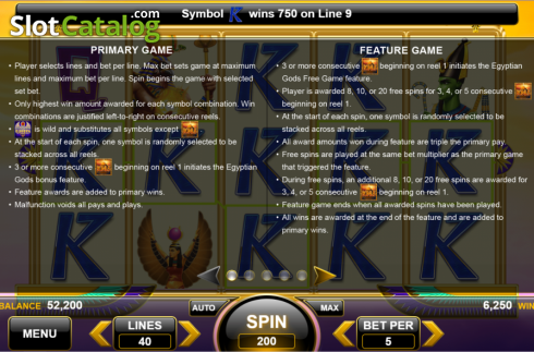 Οθόνη6. Egyptian Gods (Spin Games) Κουλοχέρης