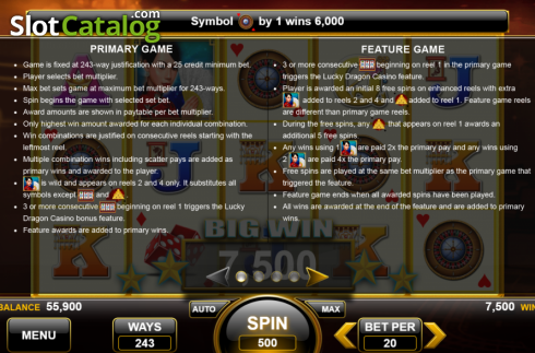 Οθόνη5. Lucky Dragon Casino Κουλοχέρης