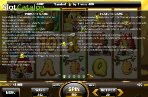 Οθόνη5. Honey Money (Spin Games) Κουλοχέρης