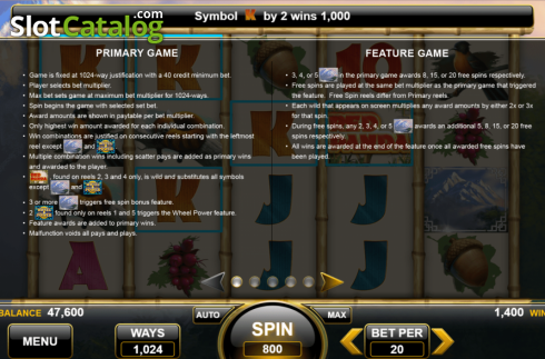 Οθόνη5. Red Panda (Spin Games) Κουλοχέρης