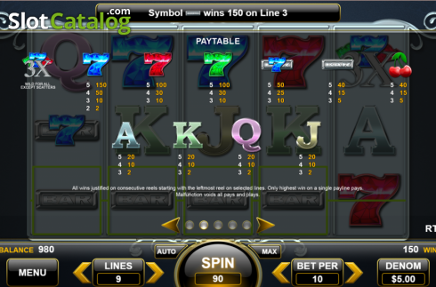 Οθόνη6. Triple Sapphire Sevens Κουλοχέρης 