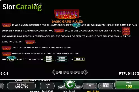 Οθόνη6. Triple Jewels (Spin Games) Κουλοχέρης 