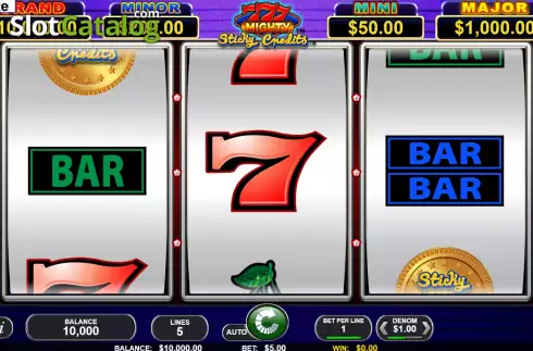 Οθόνη2. Mighty 777 Sticky Credits Κουλοχέρης