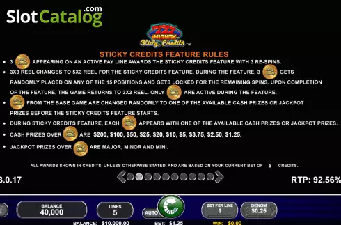 Οθόνη6. Mighty 777 Sticky Credits Κουλοχέρης