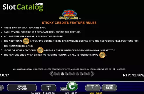 Οθόνη7. Mighty 777 Sticky Credits Κουλοχέρης