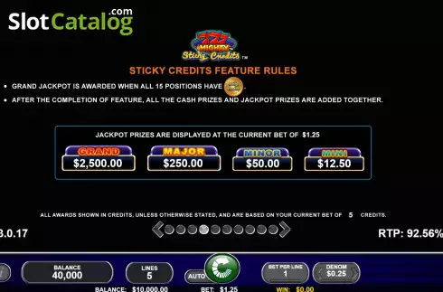 Οθόνη8. Mighty 777 Sticky Credits Κουλοχέρης