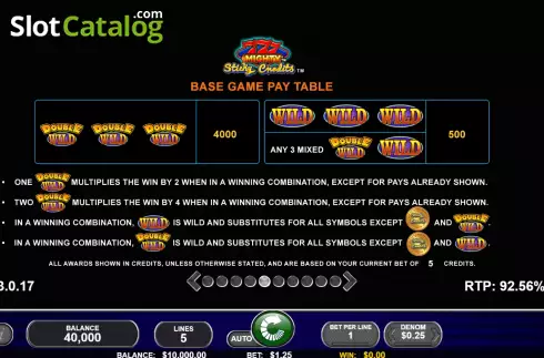 Οθόνη9. Mighty 777 Sticky Credits Κουλοχέρης
