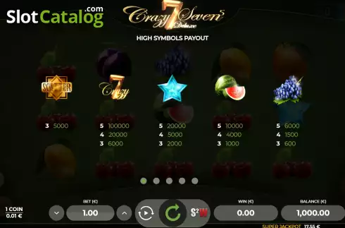 Οθόνη7. Crazy Seven 5 Deluxe Κουλοχέρης