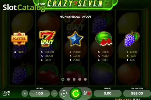 Οθόνη7. Crazy Seven 5 Κουλοχέρης