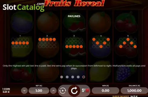 Οθόνη9. Fruits Reveal Κουλοχέρης 