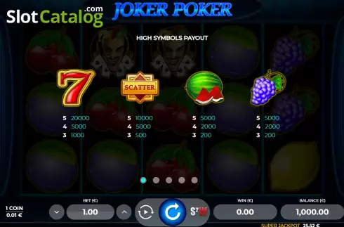 Οθόνη5. Joker Poker 5 Κουλοχέρης 