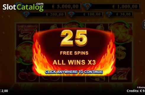 Οθόνη9. 9 Blazing Diamonds Κουλοχέρης