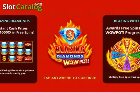 Οθόνη2. 9 Blazing Diamonds Wowpot Κουλοχέρης