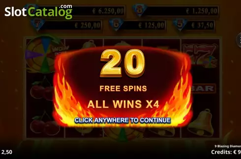 Οθόνη8. 9 Blazing Diamonds Wowpot Κουλοχέρης