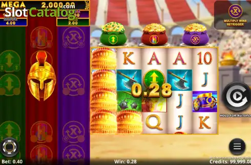 Οθόνη3. Action Boost SpinUP Gladiator Κουλοχέρης