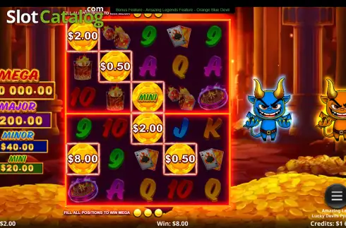 Οθόνη3. Amazing Legends Lucky Devils Pyromania Κουλοχέρης