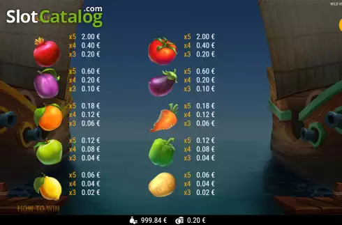 Οθόνη7. Wild Veggie Pirates Κουλοχέρης