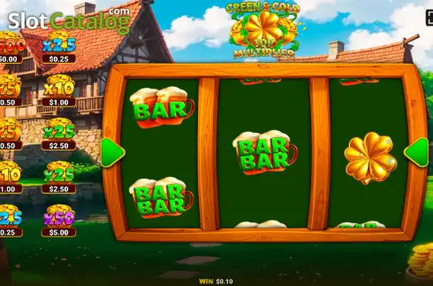 Οθόνη3. Green & Gold Top Multiplier Κουλοχέρης 