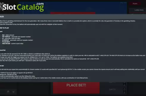 Οθόνη7. Balloon Run Κουλοχέρης 