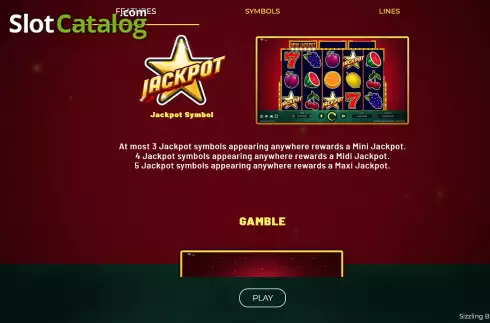 Οθόνη6. Sizzling Blaze Jackpot Κουλοχέρης