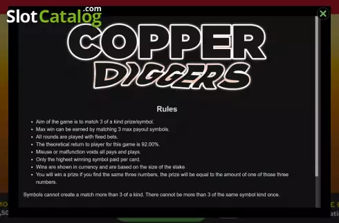 Οθόνη6. Copper Diggers Scratch Κουλοχέρης 