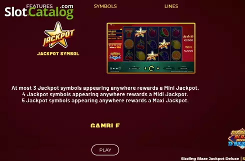 Οθόνη6. Sizzling Blaze Jackpot Deluxe Κουλοχέρης