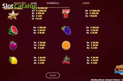 Οθόνη8. Sizzling Blaze Jackpot Deluxe Κουλοχέρης