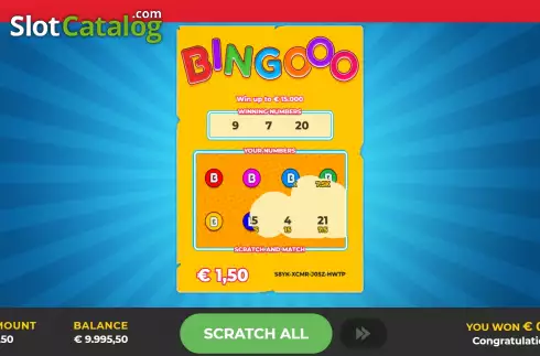 Οθόνη2. Bingooo Scratch Κουλοχέρης