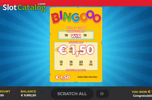 Οθόνη3. Bingooo Scratch Κουλοχέρης