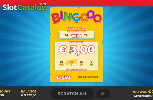 Οθόνη4. Bingooo Scratch Κουλοχέρης