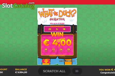Οθόνη4. What The Duck? Scratch Κουλοχέρης