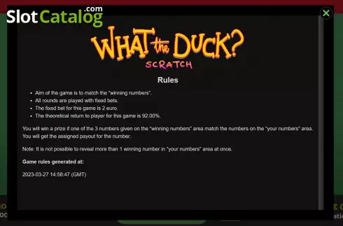Οθόνη6. What The Duck? Scratch Κουλοχέρης
