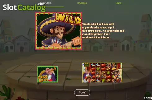 Οθόνη5. 3 Amigos Jackpot Κουλοχέρης