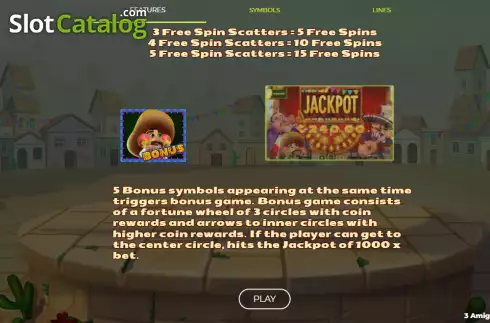 Οθόνη7. 3 Amigos Jackpot Κουλοχέρης