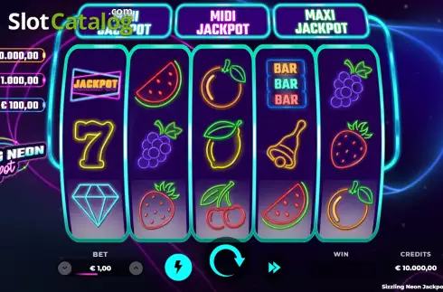 Οθόνη2. Sizzling Neon Jackpot Κουλοχέρης